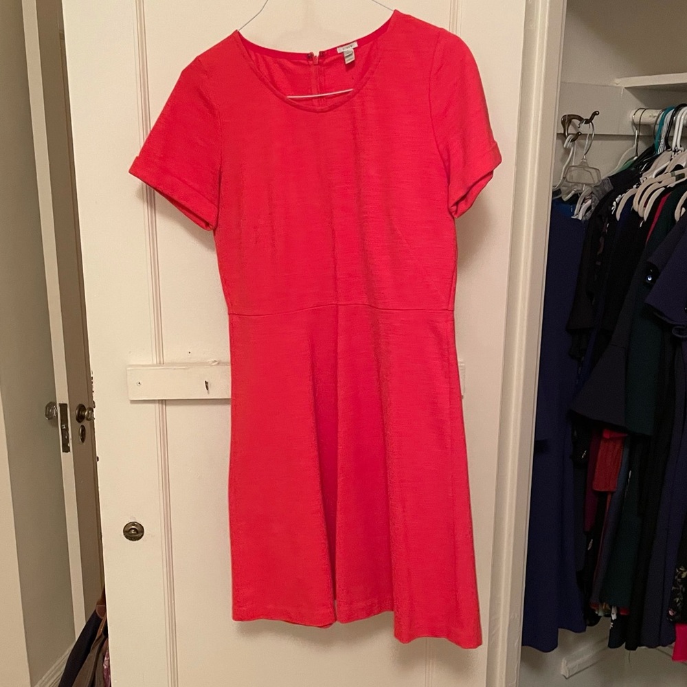 J. Crew Short Sleeve Fun and Flare Dress - orange - size 12 - Picture 5 of 8